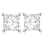 3.66 CT CREATED WHITE SAPPHIRE 10KT SOLID GOLD EARRINGS STUD