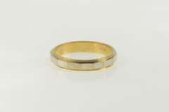 14K Yellow Gold Vintage NOS 1950's Two Tone Squared Band Ring