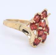 Fancy Yellow Gold 8 Stone Rubies Ring
