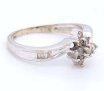 Dazzling White Gold Diamond Flower Style Ring