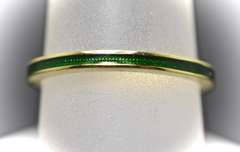 Hidalgo 18K 2mm. Band with Green Enamel