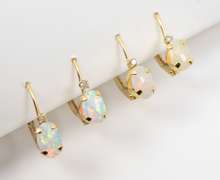 2 Pairs of French Back Opal Earrings