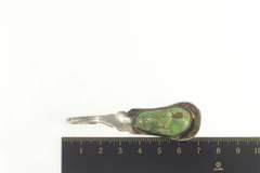 Sterling Silver Green Turquoise Artisanal Spoon Statement Pendant