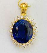 11.0 Carat Blue Sapphire Pendant in 14kt Solid Yellow Gold!