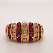 14kt Gold, Ruby, & Diamond Cocktail Ring