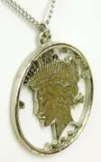 1922 Cut Out Liberty Dollar Pendant & Chain
