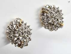 Flashy Diamond Cluster Earrings