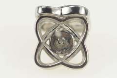 10K White Gold 0.20 Ctw Diamond Knot Twist Atom Stud Earrings