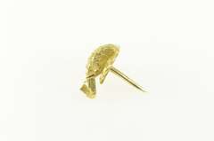 18K Yellow Gold Elephant Head Ornate 3D Animal Lapel Pin/Brooch