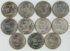 11 Assorted BU Silver Eisenhower Dollars1971-1976.