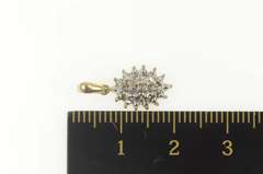 10K Yellow Gold Diamond Accent Marquise Cluster Simple Pendant