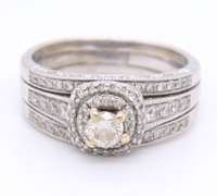 Majestic White Gold Round Brilliant Cut Diamond Halo Ring