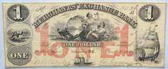 Unc $1 Merchants Exhange Bank Anacostia DC Jan 1 1854 Note