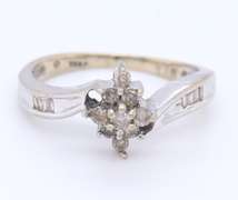 Dazzling White Gold Diamond Flower Style Ring