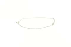 14K White Gold Diamond Inset Curved Bar Jen Name Chain Bracelet
