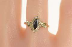 14K Yellow Gold 1.15 Ctw Sapphire Diamond Engagement Ring