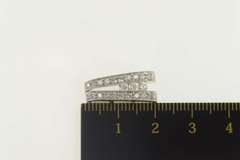 14K White Gold 0.27 Ctw Diamond Encrusted Split Bar Pendant