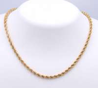 Elegant Yellow Gold Rope Chain Necklace