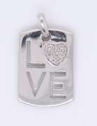 Charming White Gold Love Diamond Pendant