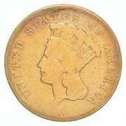 1856-S $3 Indian Princess Head Gold Three-Dollar Piece
