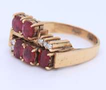 Favorite Yellow Gold oval Shaped Ruby and Diamond Ring