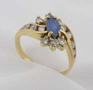 Tasteful Marquise Sapphire & Diamond Ring
