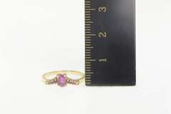14K Yellow Gold Ruby Diamond Chevron Curved Engagement Ring