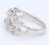 Charming White Gold 2 Row Round Brilliant Cut Diamond Band