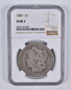 FAIR 2 1881 Morgan Silver Dollar NGC