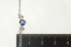 18K White Gold 1.07 Ctw Natural Sapphire Diamond Accent Necklace