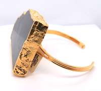 Alisa Michelle Gold Plated Agate Cuff Bangle