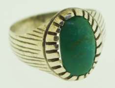 Sterling Silver Green Gemstone Ring