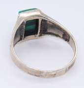 Vintage Sterling Silver Malachite Ring