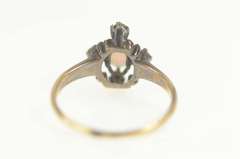 10K Yellow Gold Natural Opal Sapphire Halo Engagement Ring