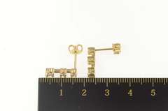 14K Yellow Gold 0.46 Ctw Diamond Tiered Bar Statement Earrings