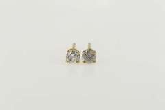 14K Yellow Gold 0.25 Ctw Diamond Round Solitaire Stud Earrings