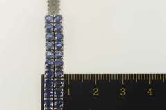 18K White Gold 4.00 Ctw Sapphire Squared Cluster Statement Bracelet