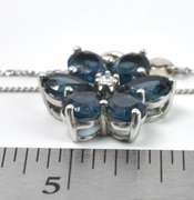 Sterling Silver Necklace And Earrings Set W/ Manmade Blue Stones