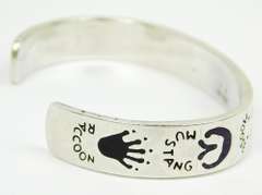 Solid Sterling Gemstone Animal Cuff Bracelet