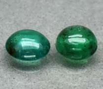 Beautiful 1.09ct Zambian Emerald cabochon pair