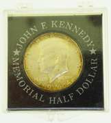 1964 John F. Kennedy Memorial Half Dollar in Plastic Case