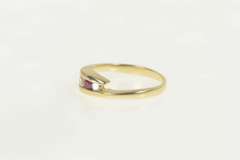 14K Yellow Gold Ctw Natural Ruby Diamond Bypass Ring