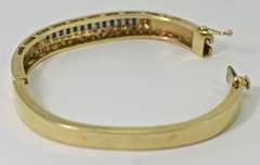 Stunning Sapphire and Diamond 14K Bangle