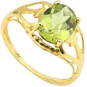 SMASHING 1.63 CT PERIDOT 10K SOLID YELLOW GOLD RING
