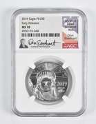 MS70 2019 $100 American 1 Oz Platinum Eagle ER Signed Everhart NGC