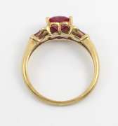 Feminine Ruby Heart Ring