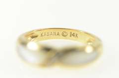 14K Yellow Gold Mother of Pearl Diamond Statement Band Ring