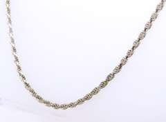 Vintage Italian Sterling Silver Rope Chain Necklace