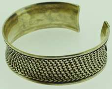 Sterling Silver Wide Curved Woven Cuff