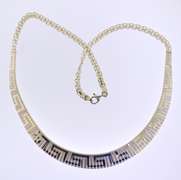 Italian JCM Reversable Herringbone Chain Necklace
